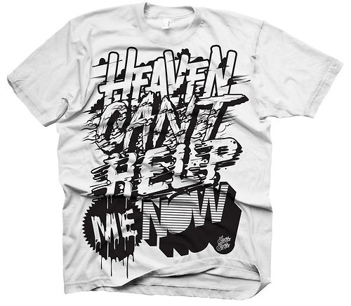 AM/PM - Heaven Can't Help Me Now. This is the first shirt... #type #hand #written #apparel