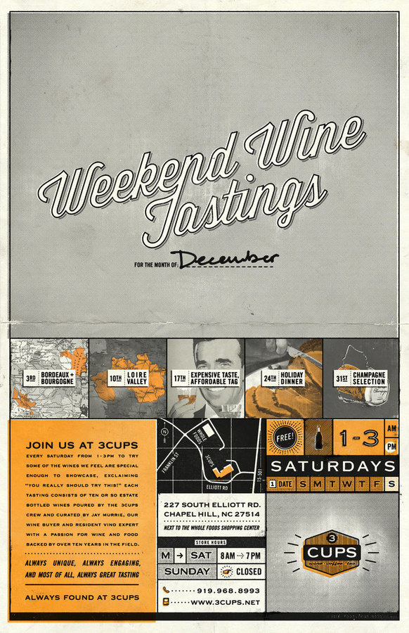 Weekend Wine Tastings #script #wine #map #illustration #poster