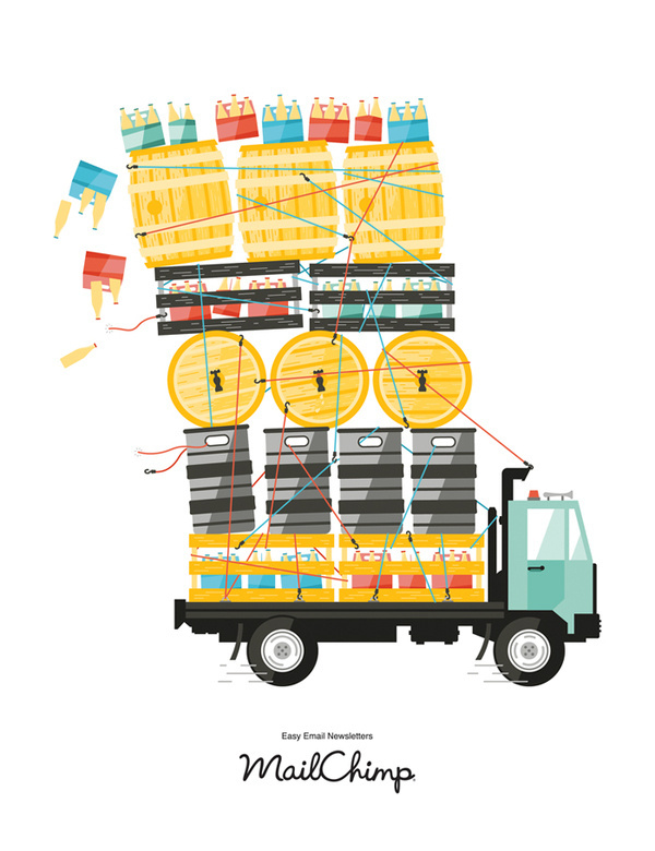 Great American Beer Fest #truck #beer #justin #pevrose #illustration #bottles #keg