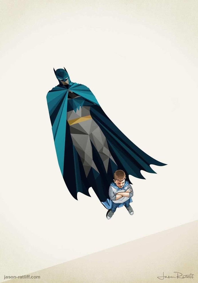 Children's Superheroes Shadows by Jason Ratliff