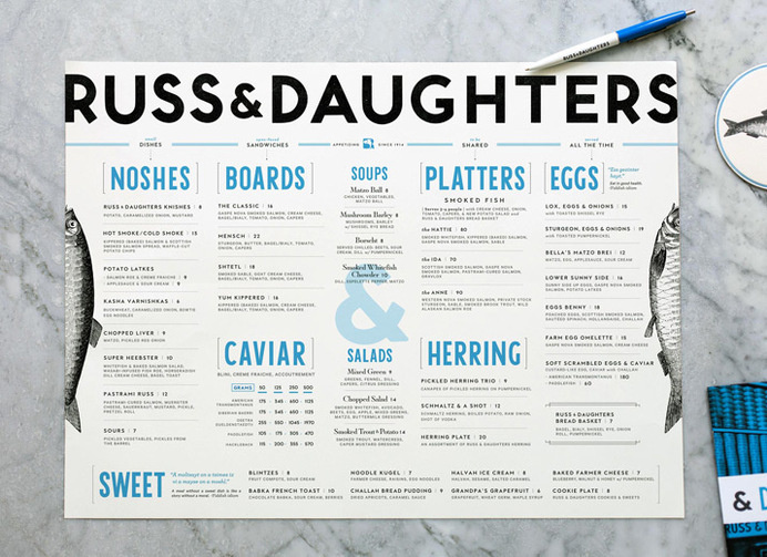 Kelli Anderson: Russ & Daughters / on Design Work Life #menu