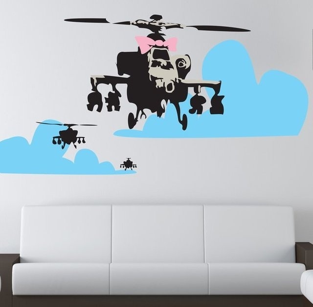 Banksy Happy Chopper Wall Decal #tech #flow #gadget #gift #ideas #cool