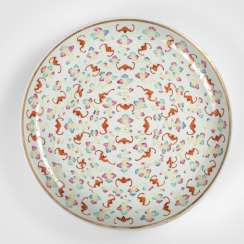 Large bowl with bat and cloud decoration in polychrome enamel colors #Sets #Tea sets #Porcelain sets #Antique plates #Plates #Wall plates #Figures #Porcelain figurines #porcelain