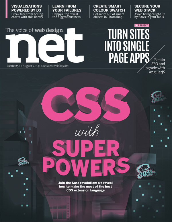 NET MAGAZINE - SASS on Behance #front #jamesp0p #oconnell #cover #james #illustration #net #magazine