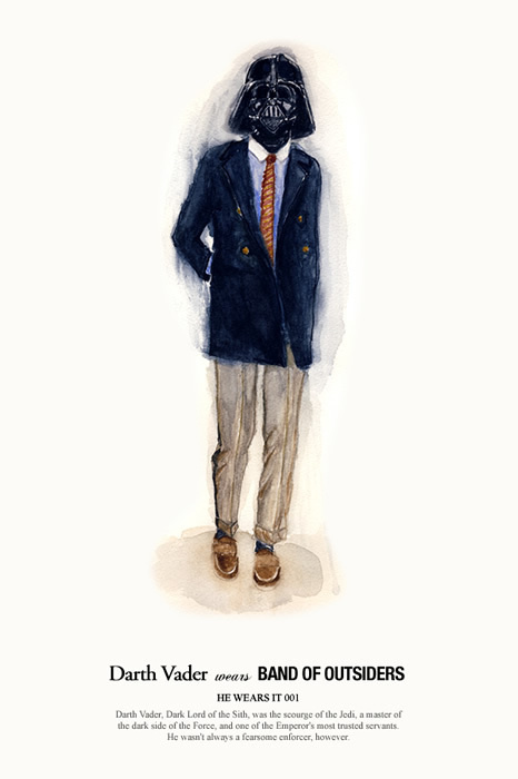 HE WEARS IT 01 #wars #illustration #john #star #fashion #woo