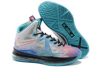 Ladies Trainers Lebron James 10 Nike Zoom Pure Platinum - Black/Sport Turquoise Sneakers #shoes