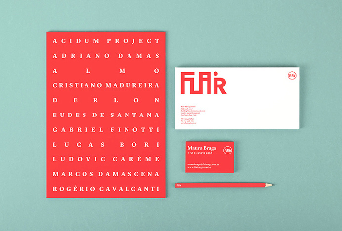 Flair by Gabriel Finotti #branding #stationary #red