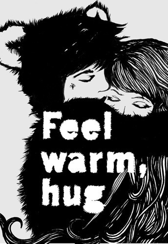 Hug Art Print by Eddie Opara Easyart.com #inspiration #quote #print #design #monochrome #illustration #motto #art #poster
