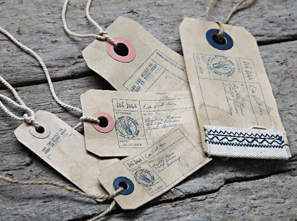 Fat Face swing tickets sewn distressed #sewn #print #hang #cloth #tags