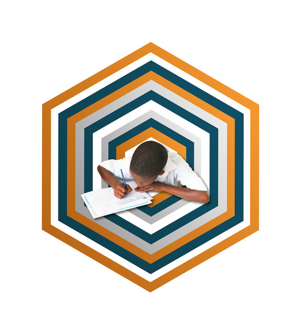 Education is key #design #orange #graphic #education #kids #blue #grey