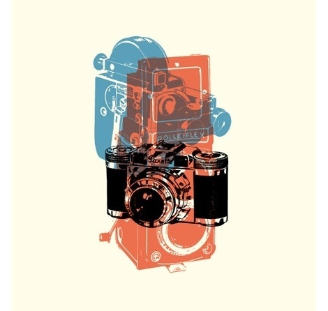 grain edit · Eric Smith / I Draw All Day #red #camera #print #black #screen #three #blue