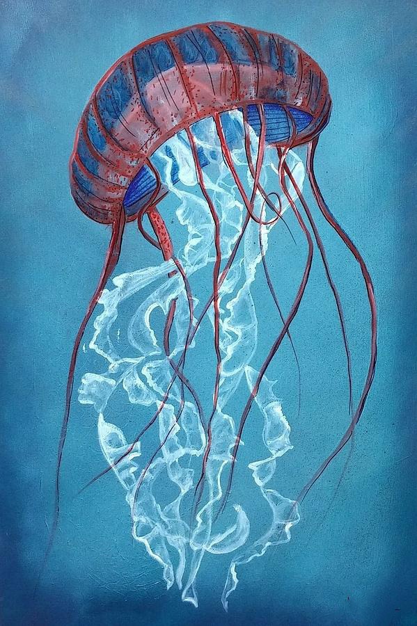 easy jellyfish painting & jellyfish paint by numbers #painting