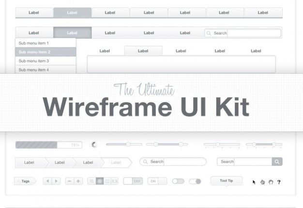 The ltimate wireframe kit Free Psd. See more inspiration related to Frames, Web, Elements, Buttons, Web elements, Web button, Interface, Wireframe, Horizontal and Kit on Freepik.