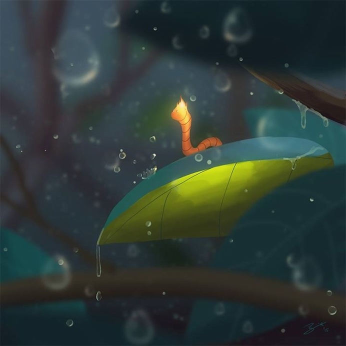 Fire Worm – Digital Art