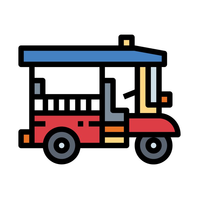 See more icon inspiration related to thailand, tourism, cultures, wheeler, rickshaw, Tuk tuk, transportation, travel and transport on Flaticon.