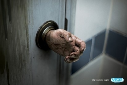 I Believe in Advertising | ONLY SELECTED ADVERTISING | Advertising Blog & Community » Sanzer hand gel: Doorknob #advertising