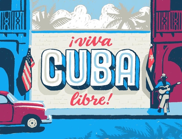 Viva Cuba Libre - Will Dove #illustration #cuba #mural #palmtree