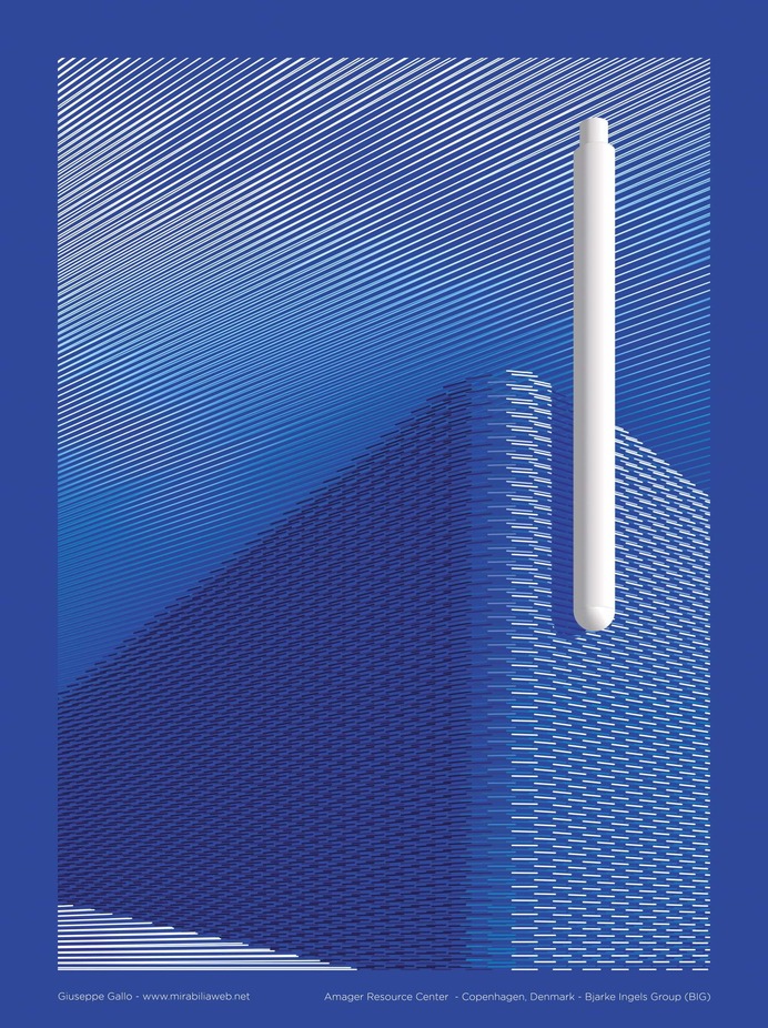 Poster of Amager Resource Centre, design Giuseppe Gallo, Bjarke Ingels Group - BIG Syntax poster Series