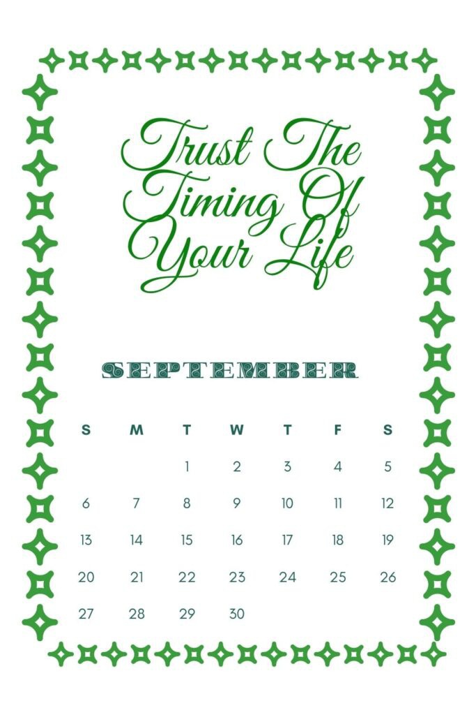September 2020 Inspiring Calendar