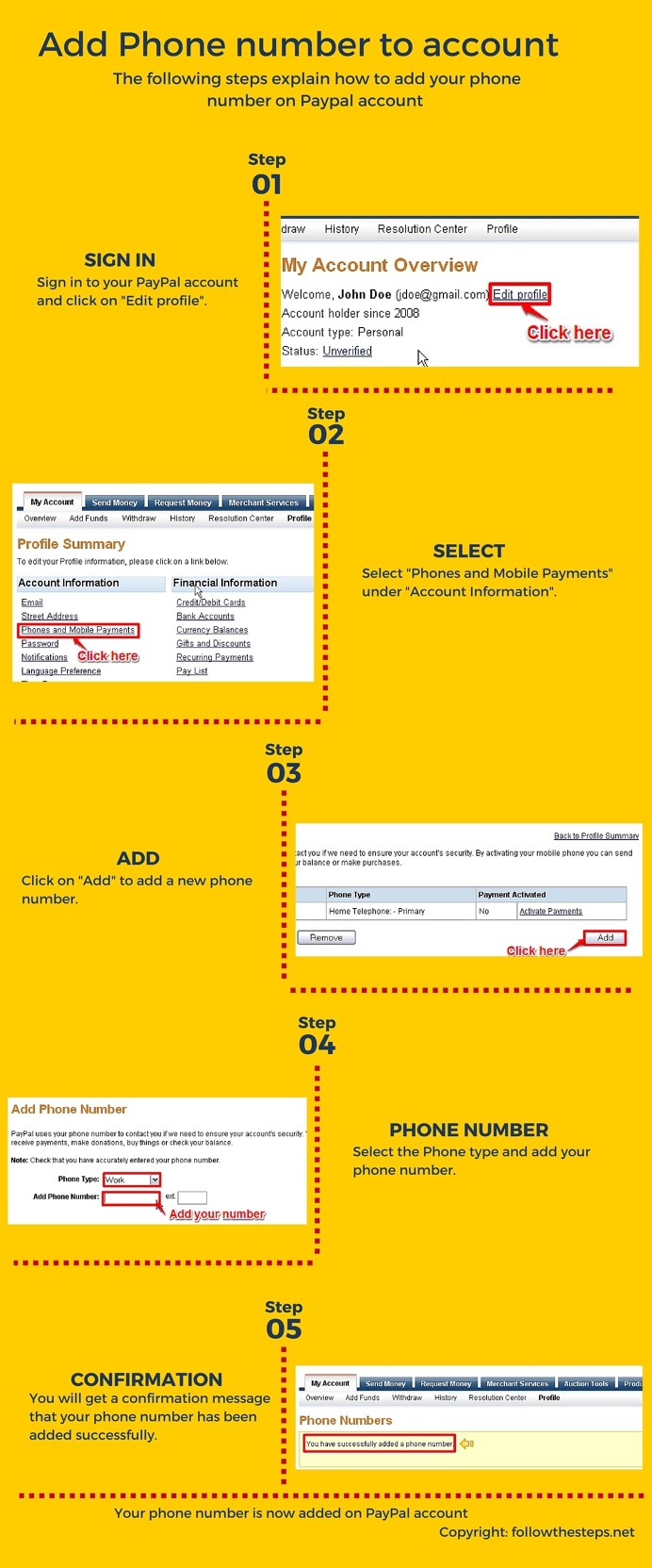 How To Add Phone Number To Paypal Account? A #StepbyStep #Instructographics #diy #HowTo #infographics #paypal #addphonenumber