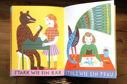 Katrin Stangl: Stark wie ein Bär #strenght #peacock #book #illustration #bear