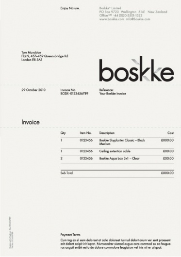 Invoice design idea #150: Boskke Identity | Bibliothèque Design #invoice #branding #head #letter #logo