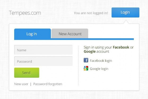 Login box and new account Free Psd. See more inspiration related to Facebook, Box, New, User, Psd, Login, Google, Block, Account and Horizontal on Freepik.