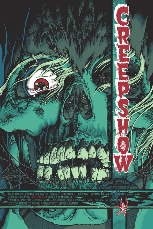 Creepshow Poster - by Sutfin / BigCartel - via this isn't happiness™, Peteski #corpse #creep #zombie #horror #illustration #posters #creepshow #monster #dead #skull #scary #green