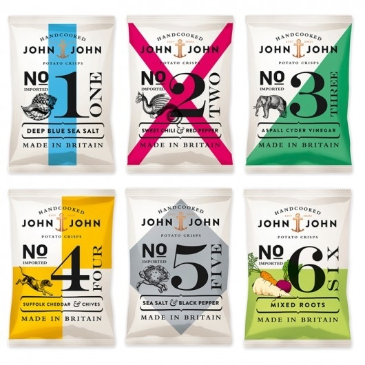 John & John PotatoÂ Crisps - TheDieline.com - Package Design Blog #packet #packaging #crisp #johnjohn #nautical