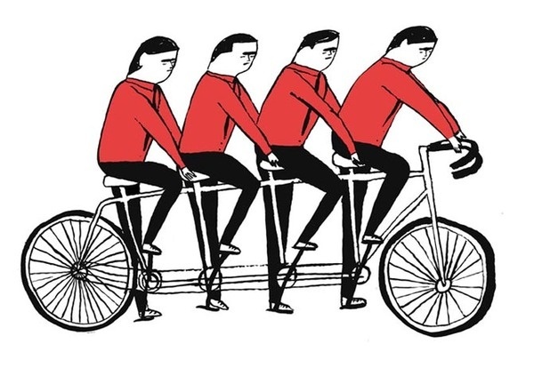 Nick Alston #kraftwerk #cycling #illustration #red