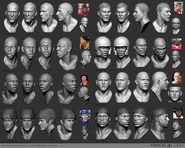 Sport Figures Likeness #sport #stars #3d #heads