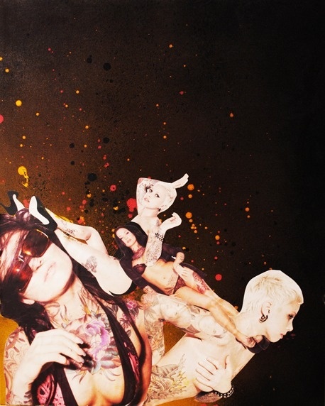 Paint collage #paint #collage #girls #tattoos