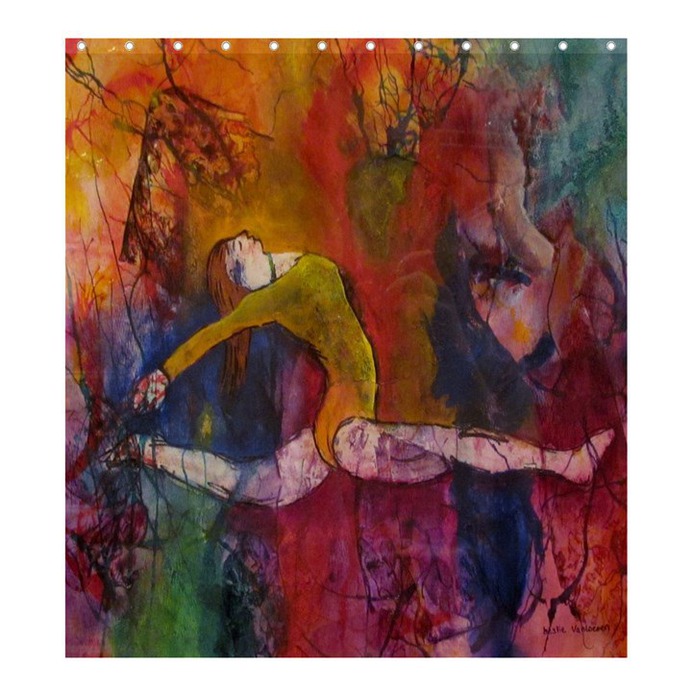Colorful Dancer-Gymnast Shower Curtain 66 x 72 (Large)