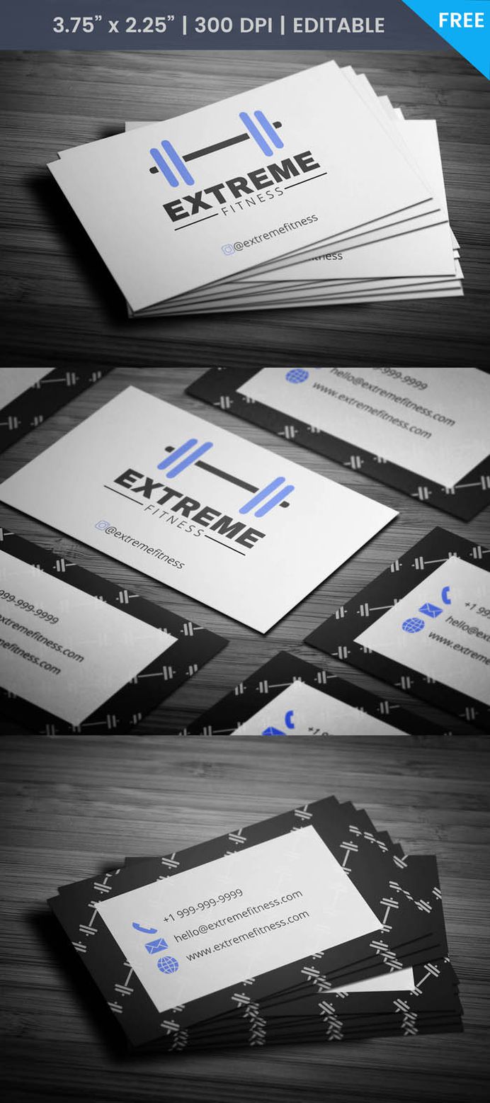 Free Gym Trainer Business Card Template