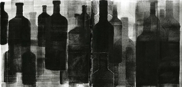 Bottles #exploration #ink #masking #sketchbook