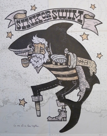 WE LIKE TO #sailor #illustration #shark