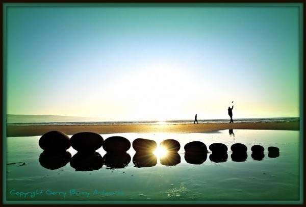 Land water and stone art instalation #land #landscape #photography #art #eco #tone #beach