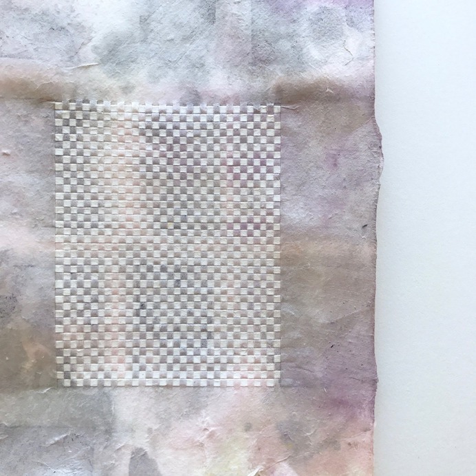 Paper art, paper weaving, watercolor, abstract painting, handmade paper