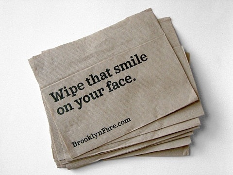 FFFFOUND! | Brooklyn Fare's Packaging and Graphic Design - Eat Me Daily #wipe #that #smile #napkin