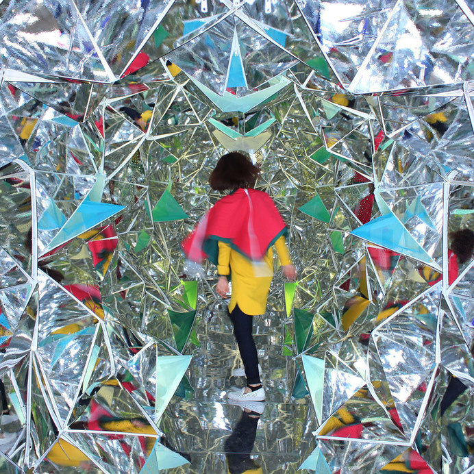 designers turn shipping container into a human-scale kaleidoscope #kaleidoscope