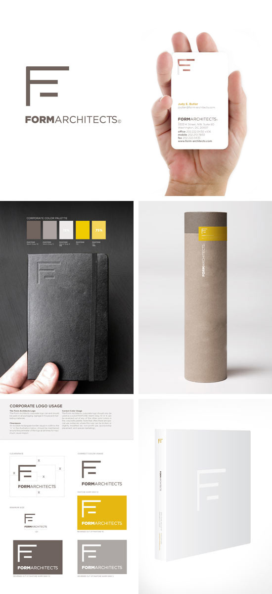 Form Architects Branding #notebook #pattern #business #branding #card #palette #brand #colors #identity #architecture #stationery #logo #typography