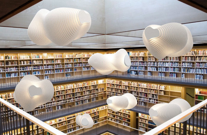 Sculptural Light Installation for Public Areas - #lamp, #design, #lighting, #art, lights, lighting design, art installations