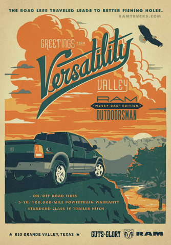 Ram Trucks: Versatility | Ads of the World™ #truck #countryside #retro #typography
