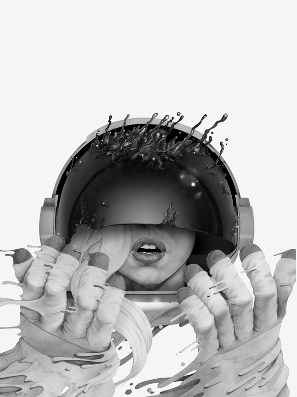Illustrations 2011 2012 on the Behance Network #black #white #space #girl