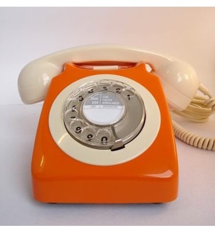 orange vintage phone