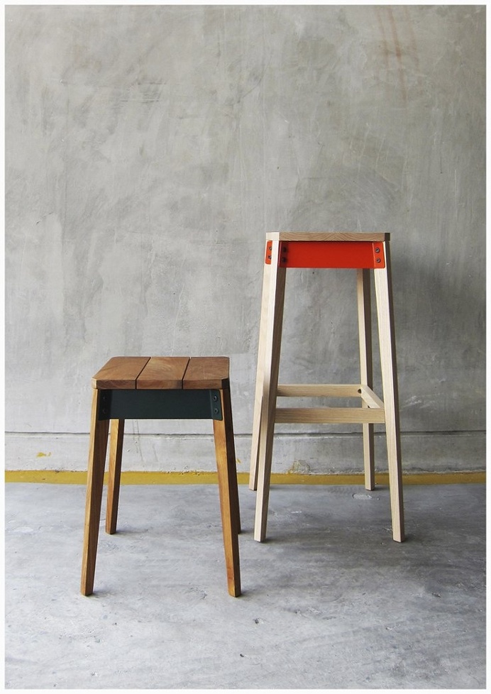A DIY stool kit that is functionally beautiful and great as a furniture fit for summer weather!#design #product #industrial #home #modern