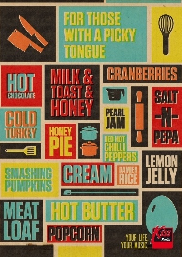 ad.jpg 1136×1600 pixels #radio #lettering #ad #type #colour #kiss