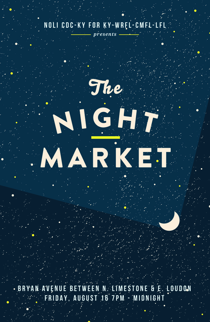 NightMarket_August #market #event #astrology #design #publicity #night #kentucky #poster #moon