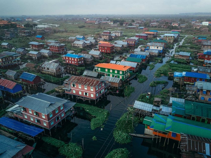 Inle Lake, Myanmar From Above by Dimitar Karanikolov