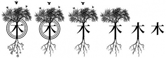 Árbol - 木 - Tree on the Behance Network #tree #japanese #design #graphic #black #kanji #eco #logo